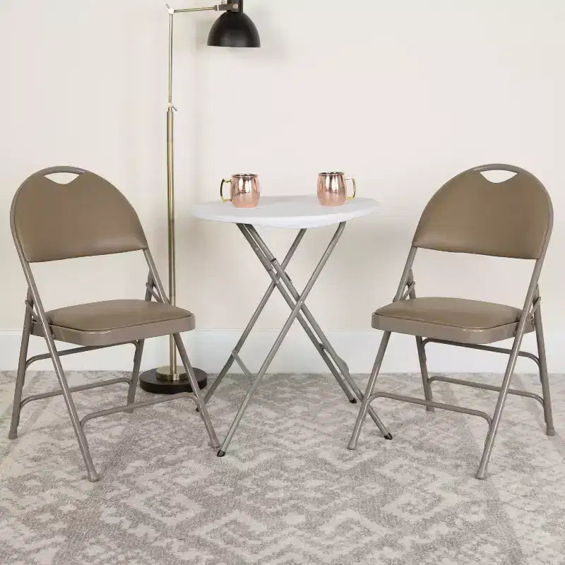 Chaise pliante rembourrée Emma et Oliver, lot de 2, facile à transporter, pour la maison et le bureau, pour fêtes et événements