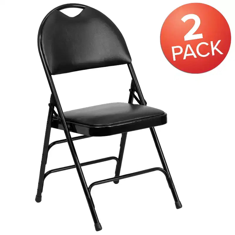 Chaise pliante rembourrée Emma et Oliver, lot de 2, facile à transporter, pour la maison et le bureau, pour fêtes et événements