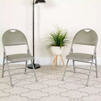 Chaise pliante rembourrée Emma et Oliver, lot de 2, facile à transporter, pour la maison et le bureau, pour fêtes et événements