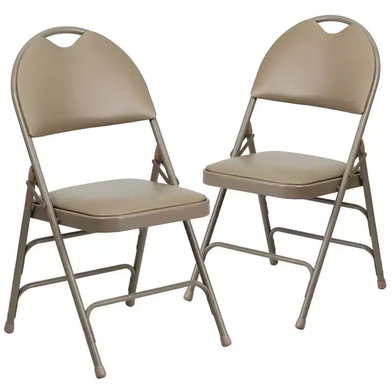 Chaise pliante rembourrée Emma et Oliver, lot de 2, facile à transporter, pour la maison et le bureau, pour fêtes et événements