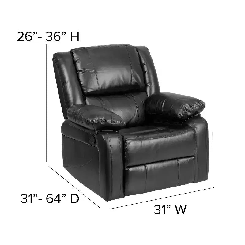 Fauteuil inclinable Emma et Oliver avec dossier rembourré et accoudoirs rembourrés