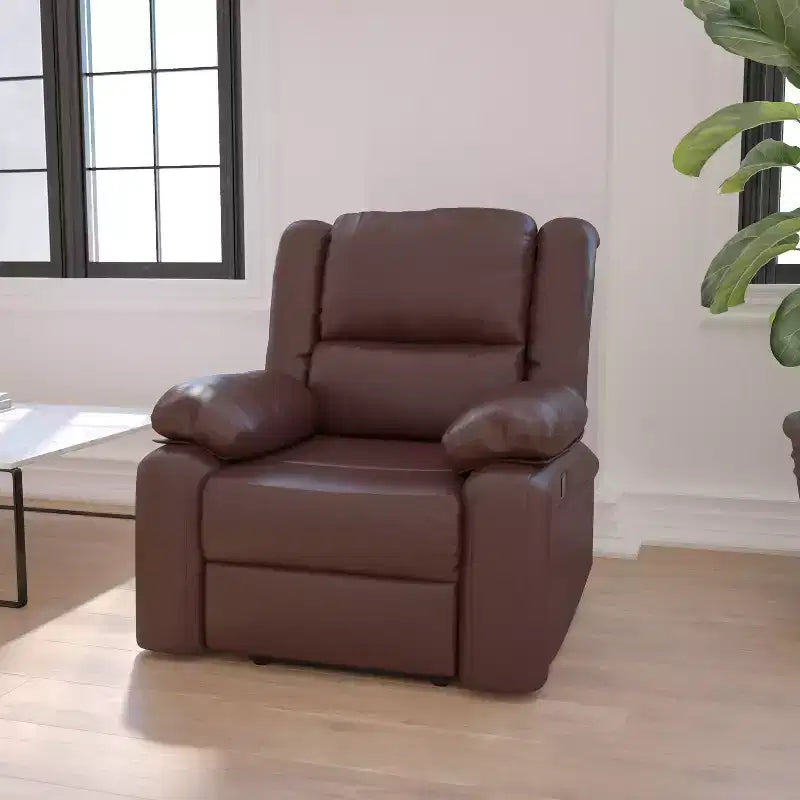 Fauteuil inclinable Emma et Oliver avec dossier rembourré et accoudoirs rembourrés