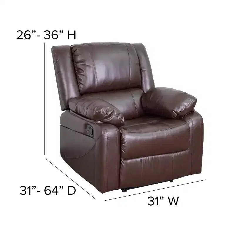 Fauteuil inclinable Emma et Oliver avec dossier rembourré et accoudoirs rembourrés