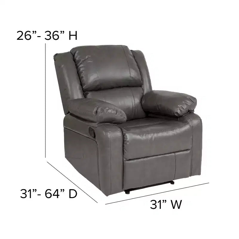 Fauteuil inclinable Emma et Oliver avec dossier rembourré et accoudoirs rembourrés