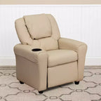 Fauteuil inclinable contemporain pour enfants Emma et Oliver avec porte-gobelet et appuie-tête