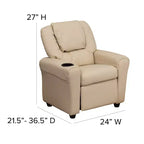 Fauteuil inclinable contemporain pour enfants Emma et Oliver avec porte-gobelet et appuie-tête