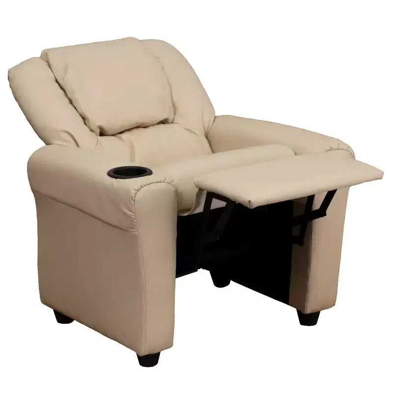 Fauteuil inclinable contemporain pour enfants Emma et Oliver avec porte-gobelet et appuie-tête
