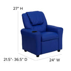 Fauteuil inclinable contemporain pour enfants Emma et Oliver avec porte-gobelet et appuie-tête
