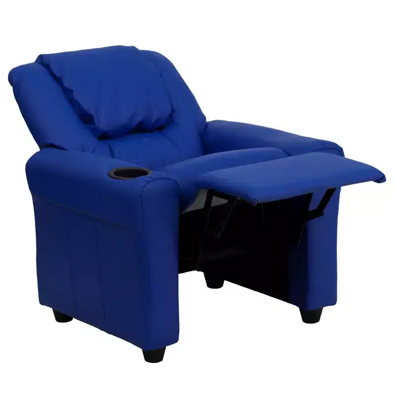 Fauteuil inclinable contemporain pour enfants Emma et Oliver avec porte-gobelet et appuie-tête