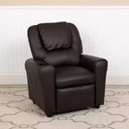 Fauteuil inclinable contemporain pour enfants Emma et Oliver avec porte-gobelet et appuie-tête