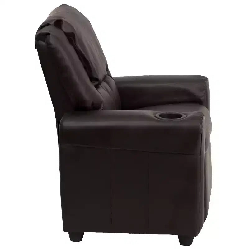 Fauteuil inclinable contemporain pour enfants Emma et Oliver avec porte-gobelet et appuie-tête