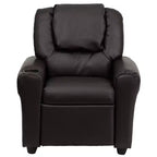 Fauteuil inclinable contemporain pour enfants Emma et Oliver avec porte-gobelet et appuie-tête