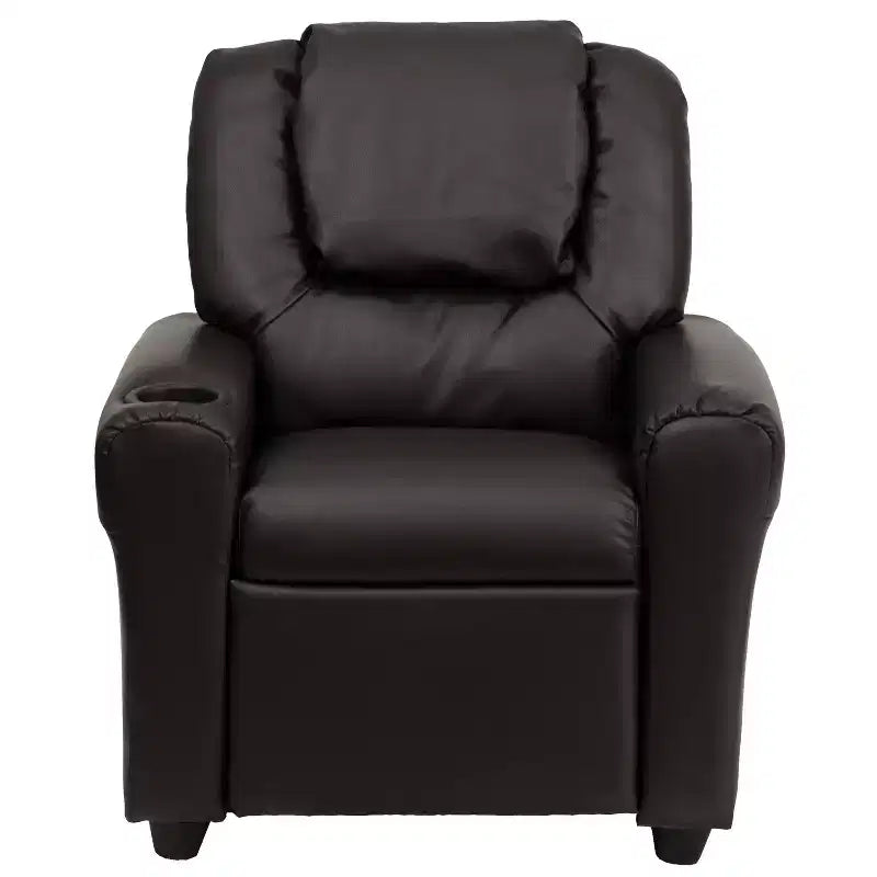 Fauteuil inclinable contemporain pour enfants Emma et Oliver avec porte-gobelet et appuie-tête