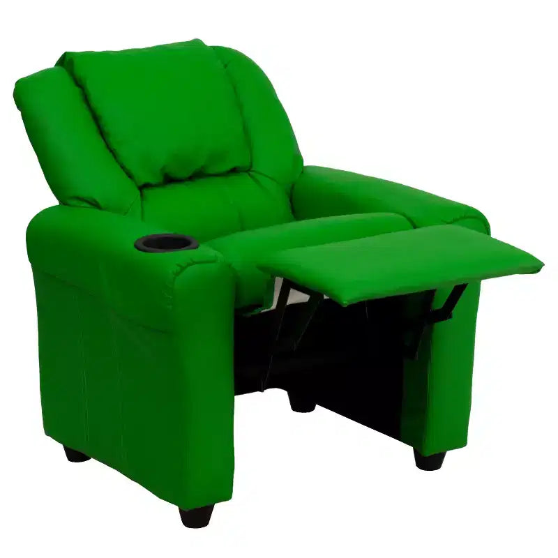 Fauteuil inclinable contemporain pour enfants Emma et Oliver avec porte-gobelet et appuie-tête