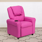 Fauteuil inclinable contemporain pour enfants Emma et Oliver avec porte-gobelet et appuie-tête