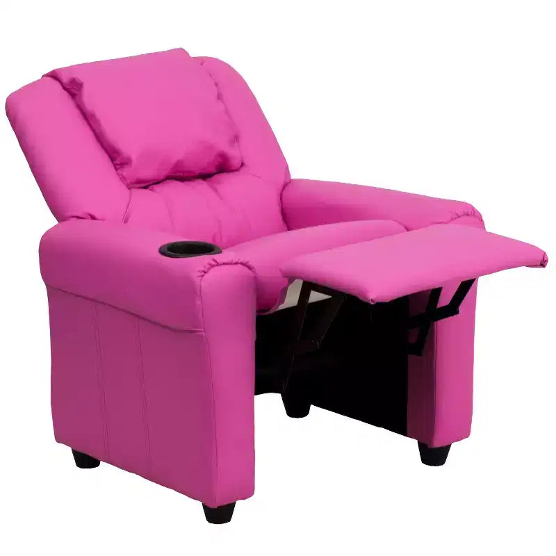 Fauteuil inclinable contemporain pour enfants Emma et Oliver avec porte-gobelet et appuie-tête