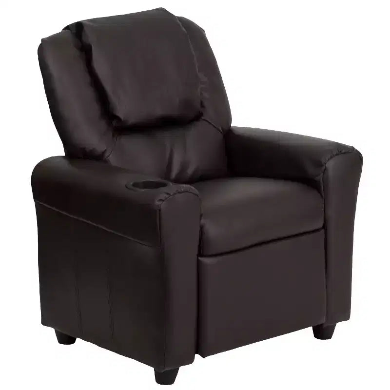 Fauteuil inclinable contemporain pour enfants Emma et Oliver avec porte-gobelet et appuie-tête