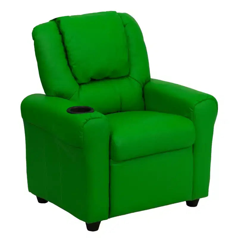 Fauteuil inclinable contemporain pour enfants Emma et Oliver avec porte-gobelet et appuie-tête