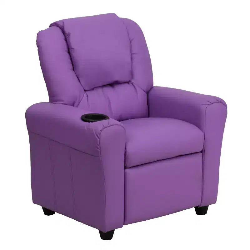 Fauteuil inclinable contemporain pour enfants Emma et Oliver avec porte-gobelet et appuie-tête