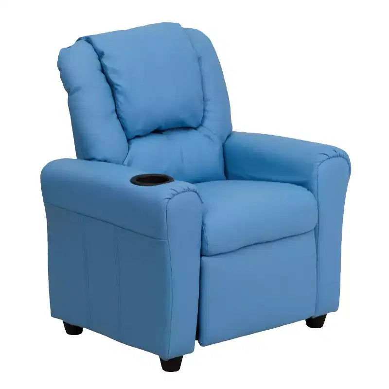 Fauteuil inclinable contemporain pour enfants Emma et Oliver avec porte-gobelet et appuie-tête