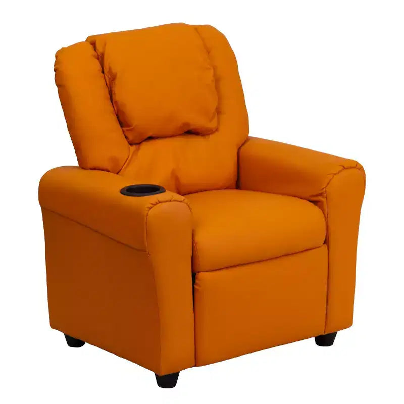 Fauteuil inclinable contemporain pour enfants Emma et Oliver avec porte-gobelet et appuie-tête