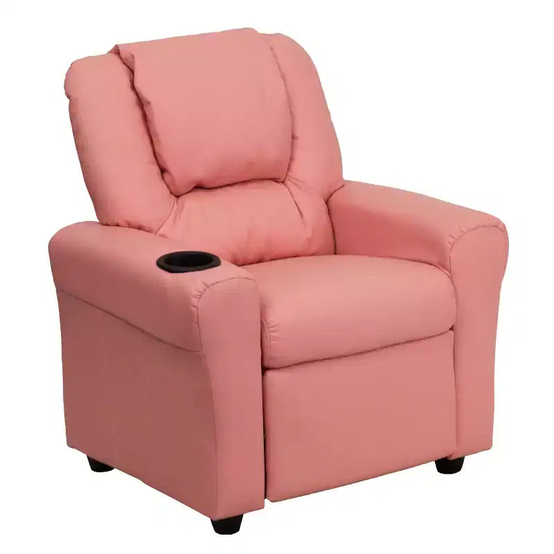 Fauteuil inclinable contemporain pour enfants Emma et Oliver avec porte-gobelet et appuie-tête
