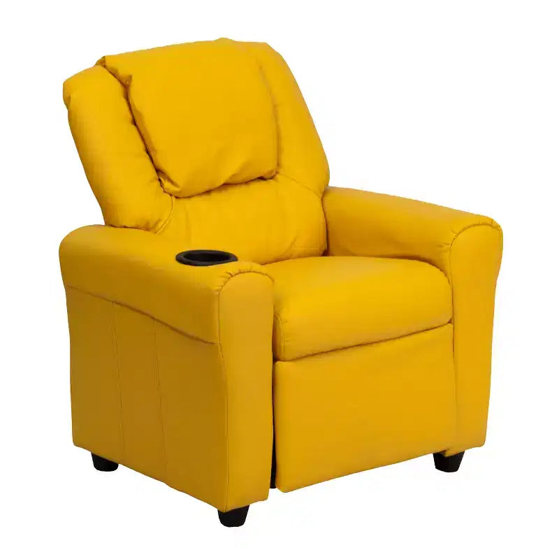 Fauteuil inclinable contemporain pour enfants Emma et Oliver avec porte-gobelet et appuie-tête