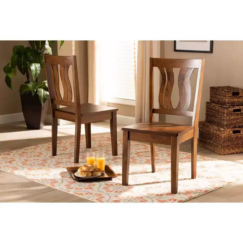 Lot de 2 chaises de salle à manger Fenton Wood – Baxton Studio