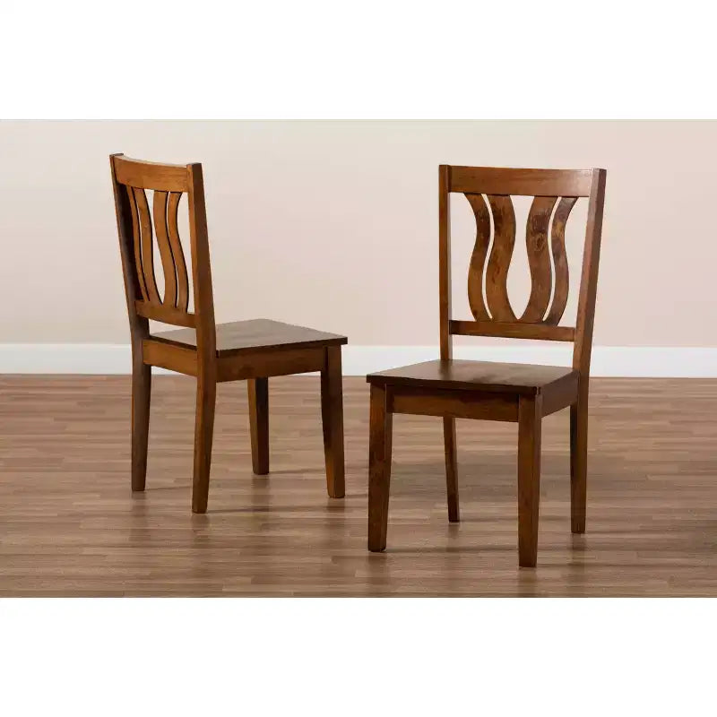 Lot de 2 chaises de salle à manger Fenton Wood – Baxton Studio