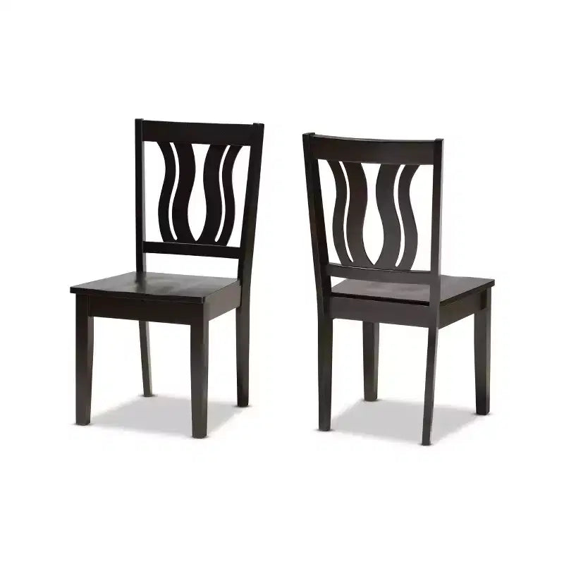 2pc Fenton Wood Dining Chair Set - Baxton Studio