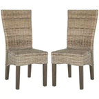Ozias 19 H Wicker Dining Chair (Set of 2) - SEA8014 - Safavieh