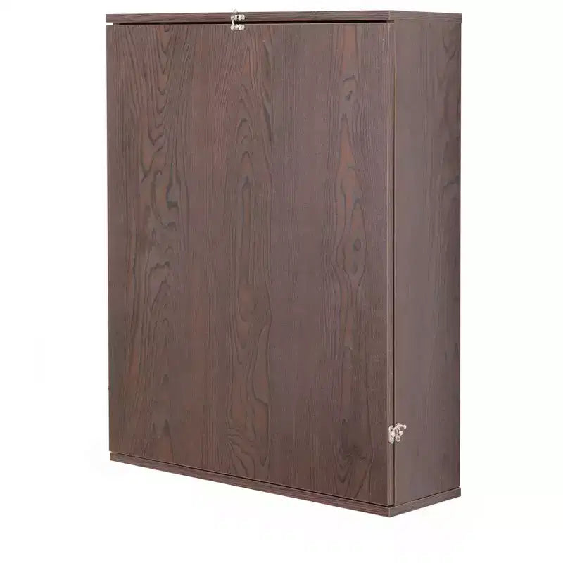 Bureau mural rabattable pour ordinateur portable avec étagères