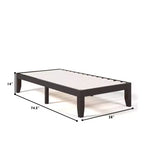 Costway Cadre de lit double 14" en bois avec sommier à lattes en bois couleur expresso/naturel