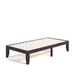 Costway Cadre de lit double 14" en bois avec sommier à lattes en bois couleur expresso/naturel
