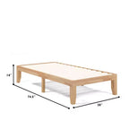 Costway Cadre de lit double 14" en bois avec sommier à lattes en bois couleur expresso/naturel
