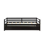 Lit de repos gigogne simple Costway à lattes en bois, plateforme pour matelas, gris/espresso/blanc