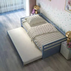 Lit de repos gigogne simple Costway à lattes en bois, plateforme pour matelas, gris/espresso/blanc