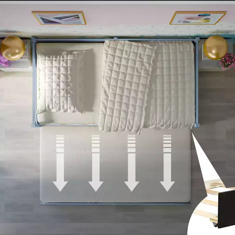 Lit de repos gigogne simple Costway à lattes en bois, plateforme pour matelas, gris/espresso/blanc