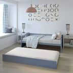 Lit de repos gigogne simple Costway à lattes en bois, plateforme pour matelas, gris/espresso/blanc