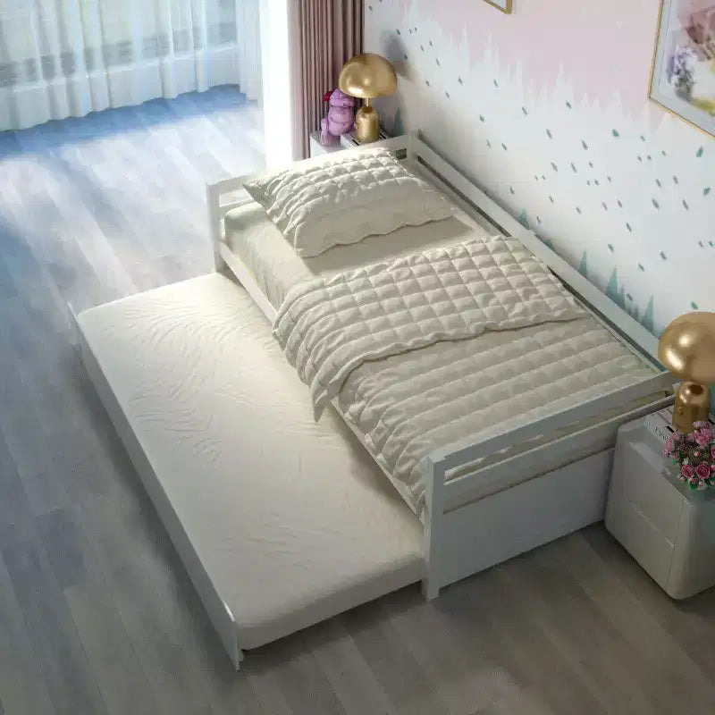 Lit de repos gigogne simple Costway à lattes en bois, plateforme pour matelas, gris/espresso/blanc
