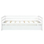 Lit de repos gigogne simple Costway à lattes en bois, plateforme pour matelas, gris/espresso/blanc