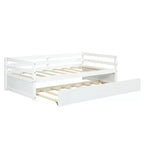 Lit de repos gigogne simple Costway à lattes en bois, plateforme pour matelas, gris/espresso/blanc