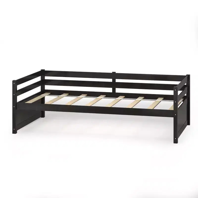 Lit de repos gigogne simple Costway à lattes en bois, plateforme pour matelas, gris/espresso/blanc
