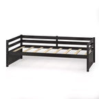 Lit de repos gigogne simple Costway à lattes en bois, plateforme pour matelas, gris/espresso/blanc