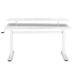 Tranzendesk Bureau Debout avec Étagère à Fixation par Pince - Poste de Travail 55 Assis-Debout avec Support Moniteur 55 - Blanc - Stand Steady