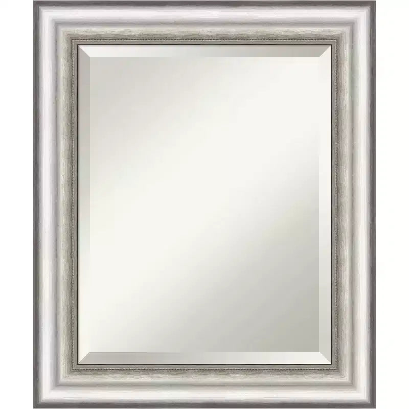 Salon Framed Bathroom Vanity Wall Mirror Silver - Amanti Art