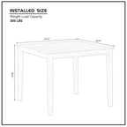 Ensemble Table et Chaises de Salle à Manger Carrée en Bois, Table à Manger Décontractée avec 4 Chaises de Salle à Manger Rembourrées pour Coin Repas de Cuisine