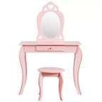 Costway Coiffeuse Enfant Princesse Table de Maquillage Jouet avec Miroir