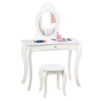 Costway Coiffeuse Enfant Princesse Table de Maquillage Jouet avec Miroir