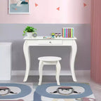 Costway Coiffeuse Enfant Princesse Table de Maquillage Jouet avec Miroir